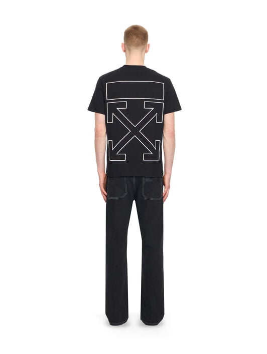 OFF WHITE Slim Fit Outlined Signature S/S T-Shirt BLACK 44OWOS26T063