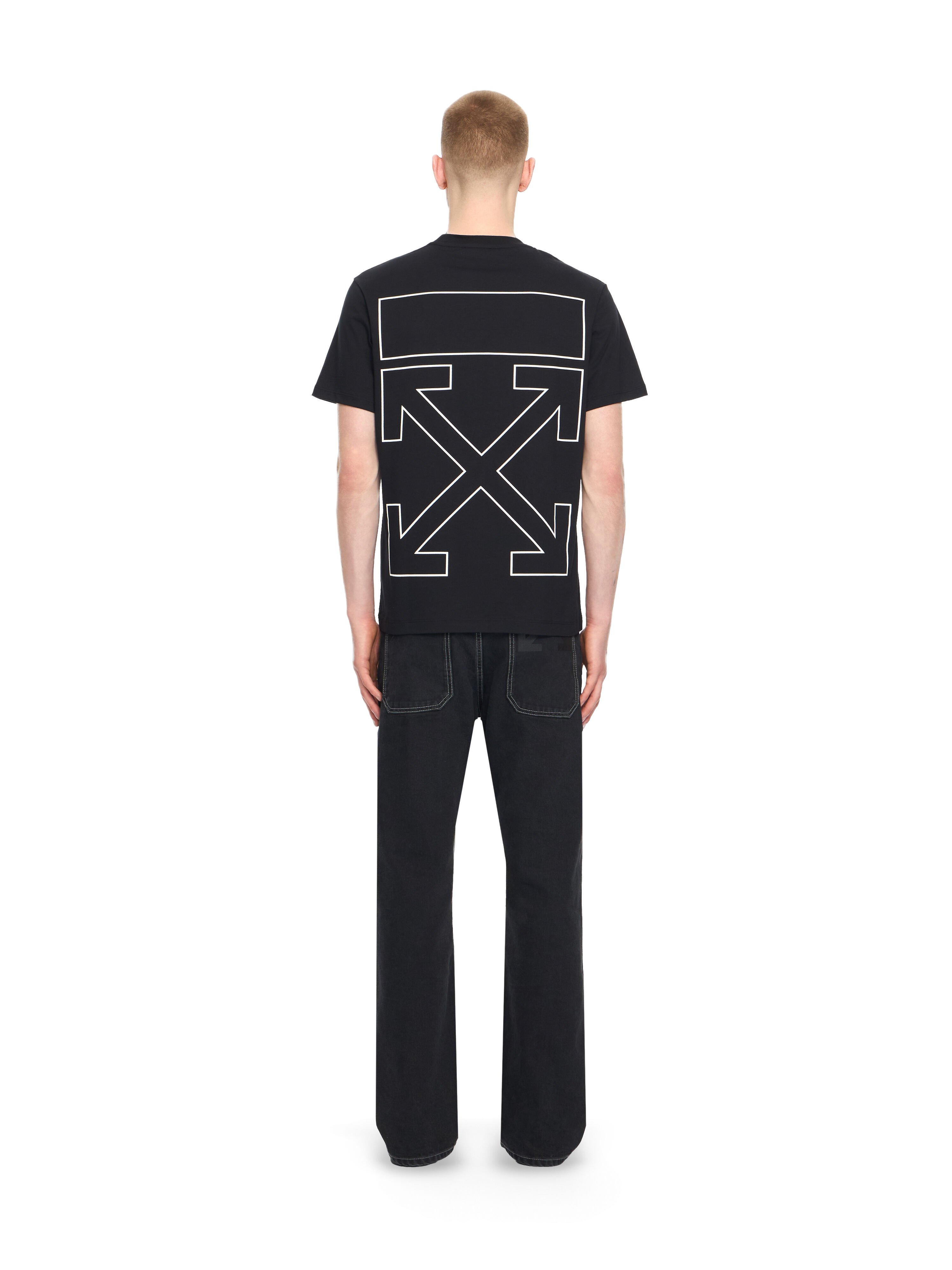 OFF WHITE Slim Fit Outlined Signature S/S T-Shirt BLACK 44OWOS26T063
