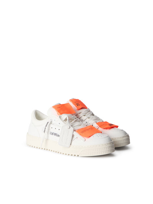 OFF WHITE Low Top 3.0 Off Court Leather Sneakers WHITE - ORANGE OMIA29KC99LEA001