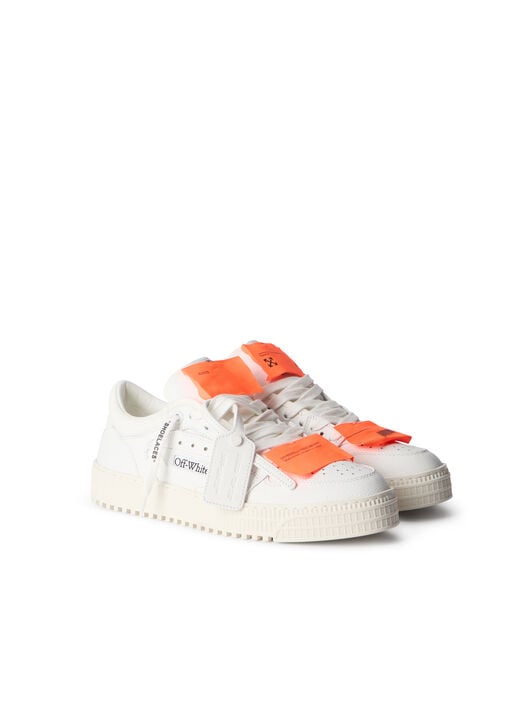 Low Top 3.0 Off Court Leather Sneakers OFF WHITE Low Top 3.0 Off Court Leather Sneakers WHITE - ORANGE OMIA29KC99LEA001