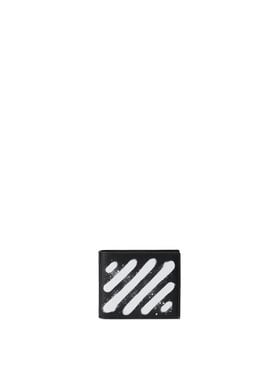 OFF WHITE Diagonal Spray Bifold Wallet BLACK - WHITE OMNC09BF25LEA001