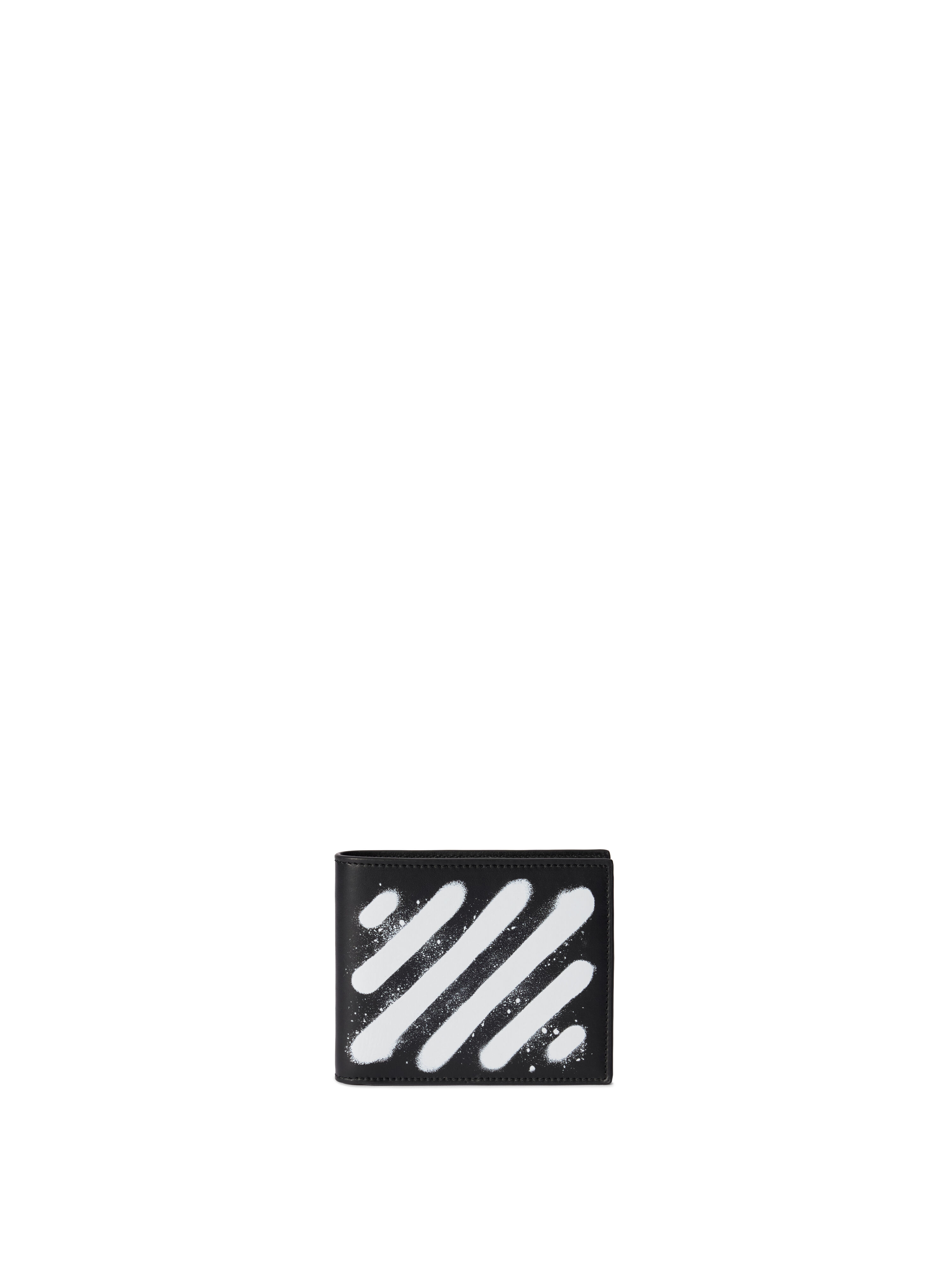 OFF WHITE Diagonal Spray Bifold Wallet BLACK - WHITE OMNC09BF25LEA001