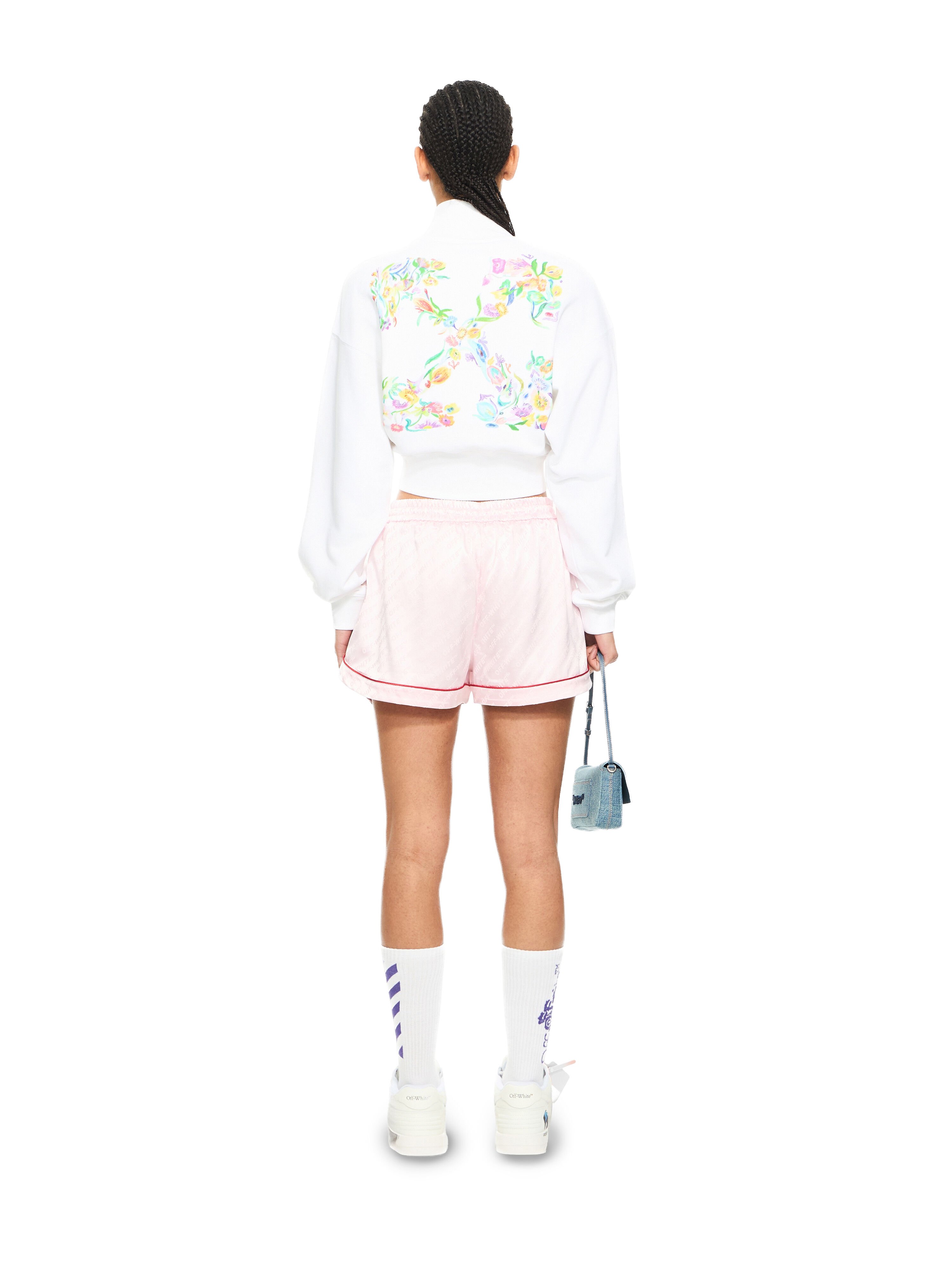 OFF WHITE Jacquard Satin Pajama Shorts Soft Pink-No Color 2CB05IS26FAB001