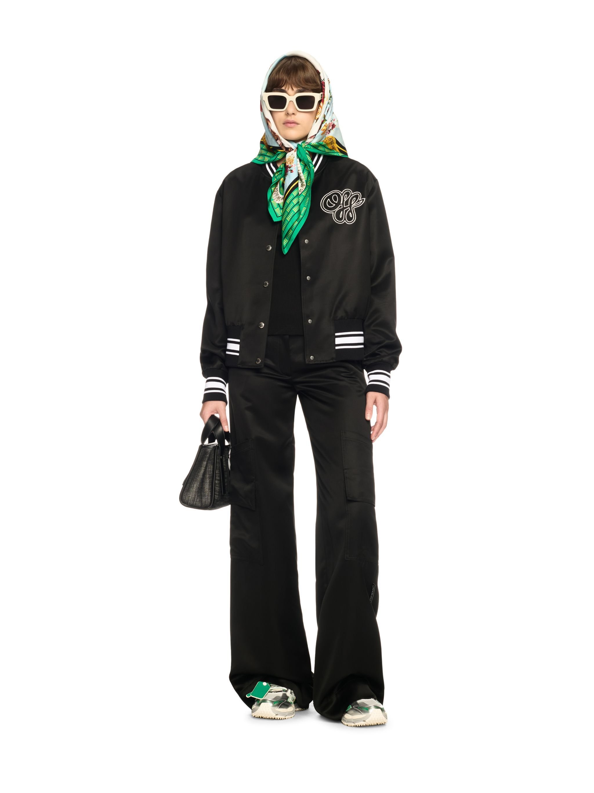 OFF WHITE Pantaloni Cargo Toybox Neri In Raso NERO OWCF026S25FAB001