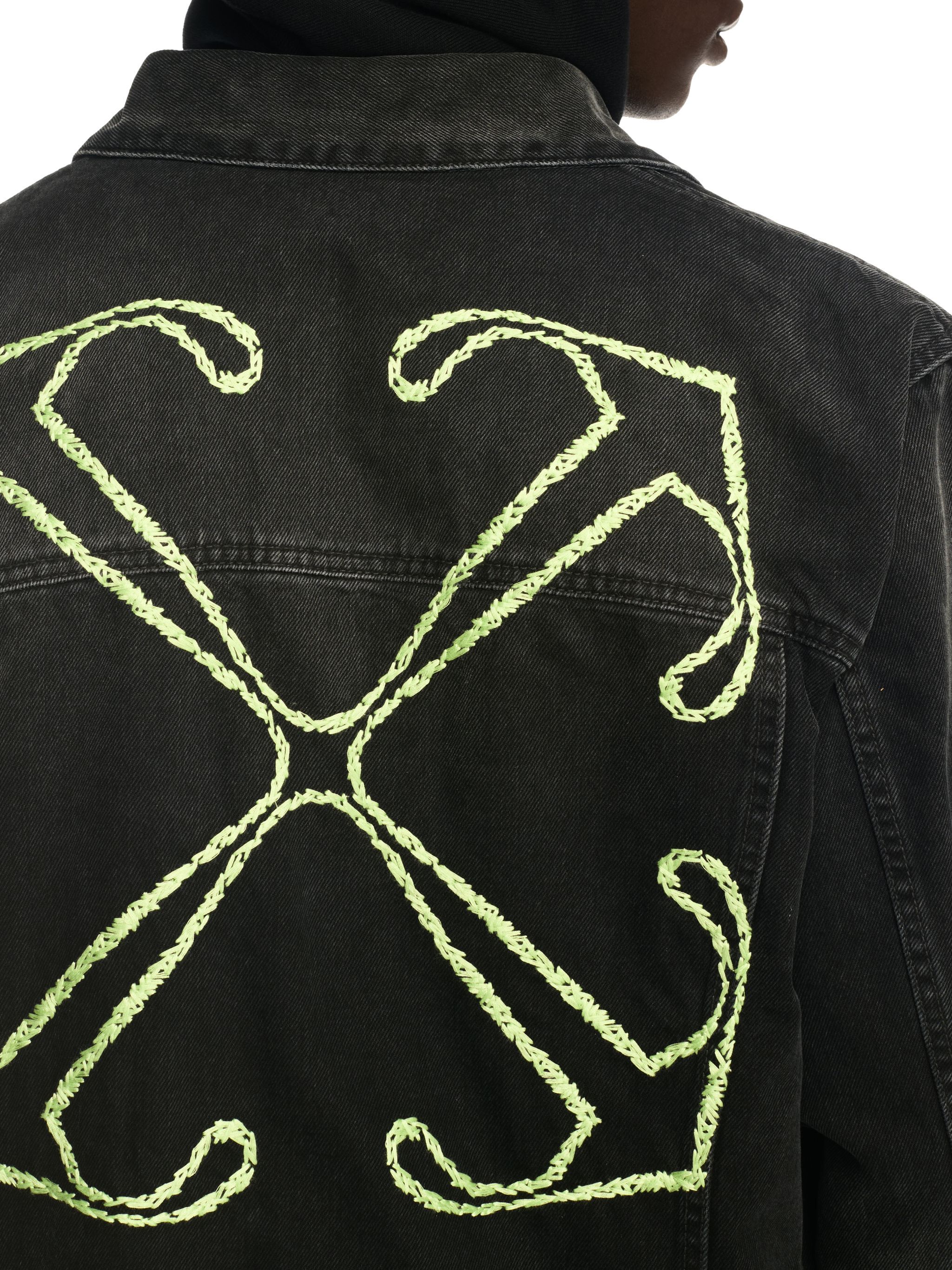 OFF WHITE Black Arrow Outline Denim Jacket BLACK OMYE09BS25DEN004