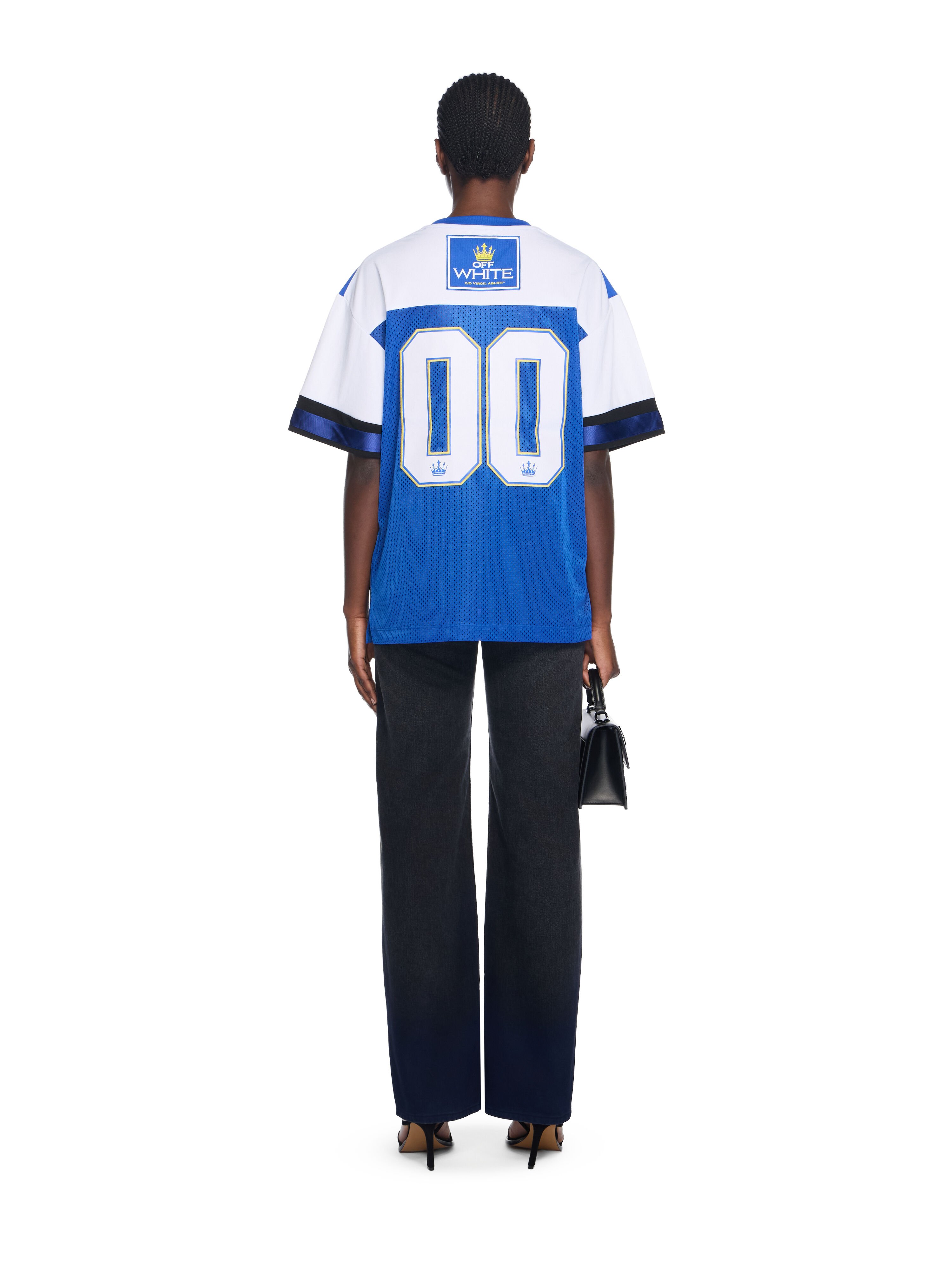 00 Royal Mesh Football Logo Tee OFF WHITE 00 Royal Mesh Football Logo Tee BLUE IRIS-WHITE OWAA13GF25JER001