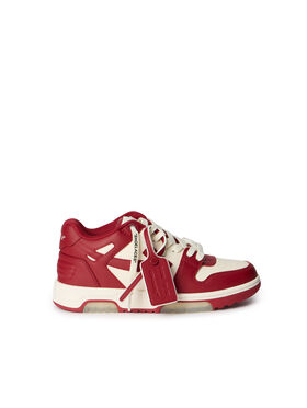 OFF WHITE OUT OF OFFICE CALF LEATHER OFF WHITE - CORAL RED OWIA259F25LEA002