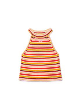 OFF WHITE Top In Maglia A Coste Con Logo Off ARANCIONE OGHT002S25KNI001