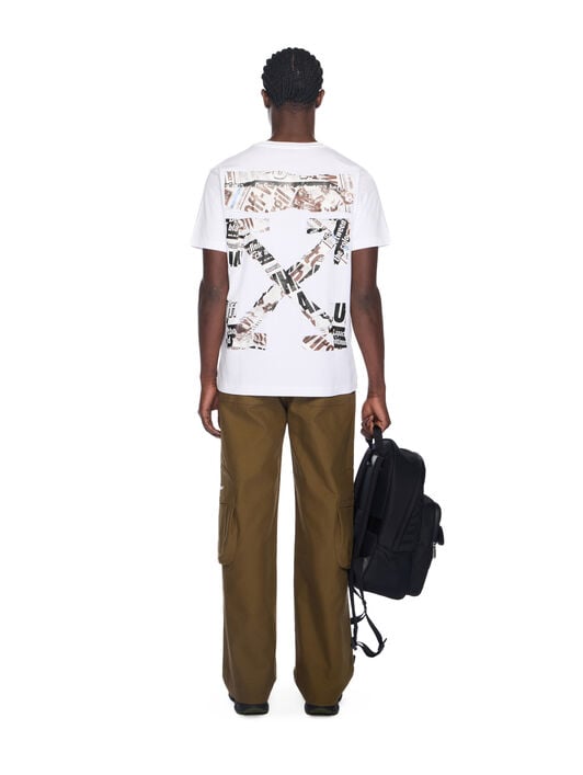 Newspaper Arrow Slim Logo Tee OFF WHITE Newspaper Arrow Slim Logo Tee WHITE - BLACK OMAA027F25JER005