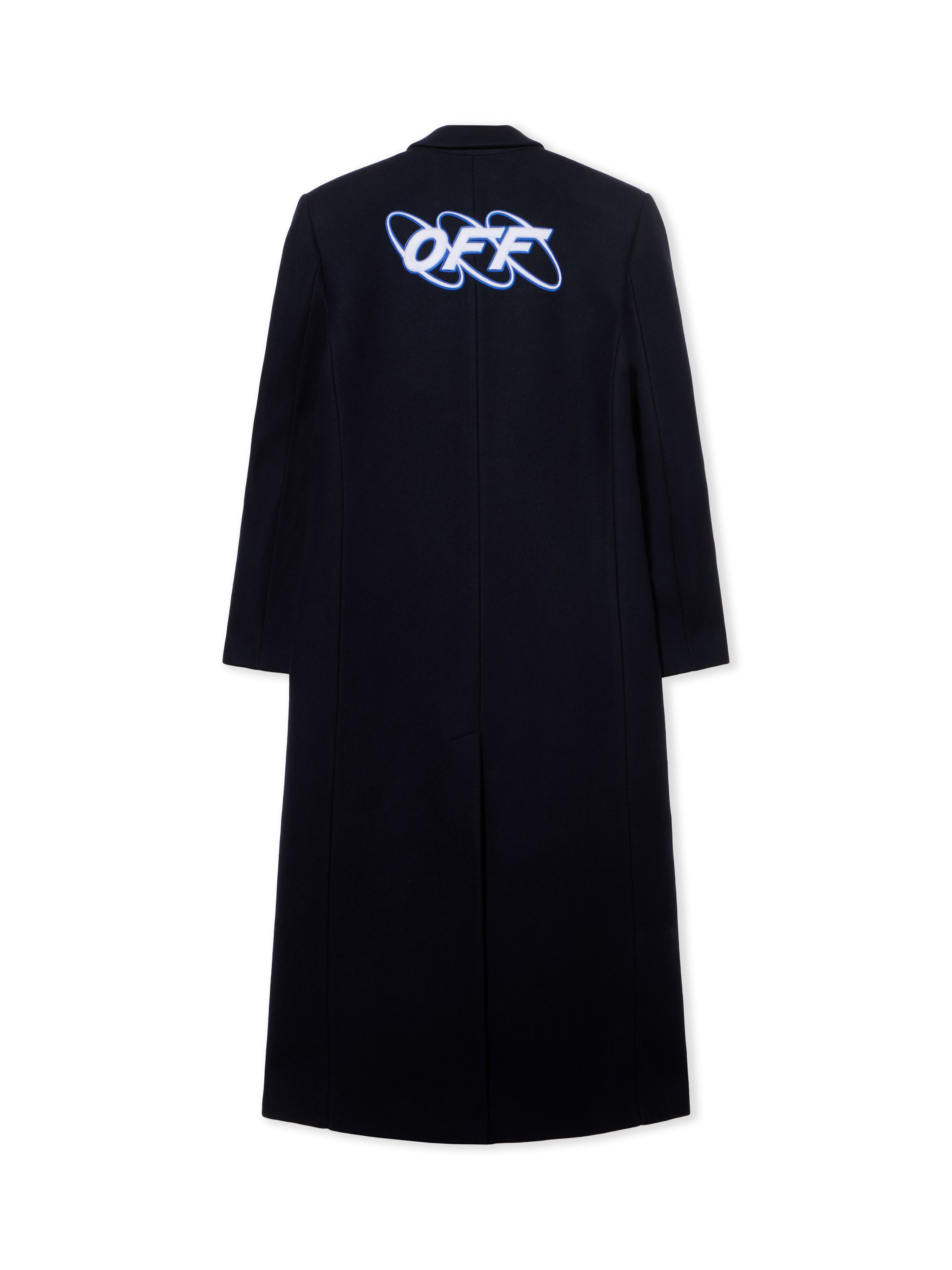 OFF WHITE Long Tailored Wool Coat BLUE IRIS-WHITE OWER02JF25FAB001