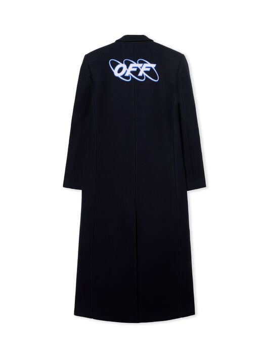 Long Tailored Wool Coat OFF WHITE Long Tailored Wool Coat BLUE IRIS-WHITE OWER02JF25FAB001
