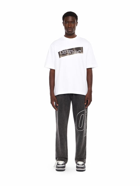 Flannel Diagonal Skate Logo Tee OFF WHITE Flannel Diagonal Skate Logo Tee WHITE - BLACK OMAA120F25JER00N