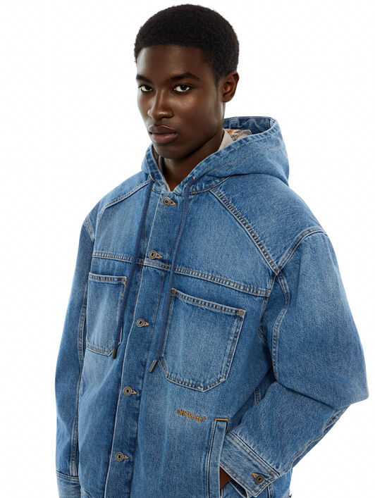 Bookish Padded Denim Jacket OFF WHITE Bookish Padded Denim Jacket LIGHT MEDIUM BLUE 44MYE09SF26D002