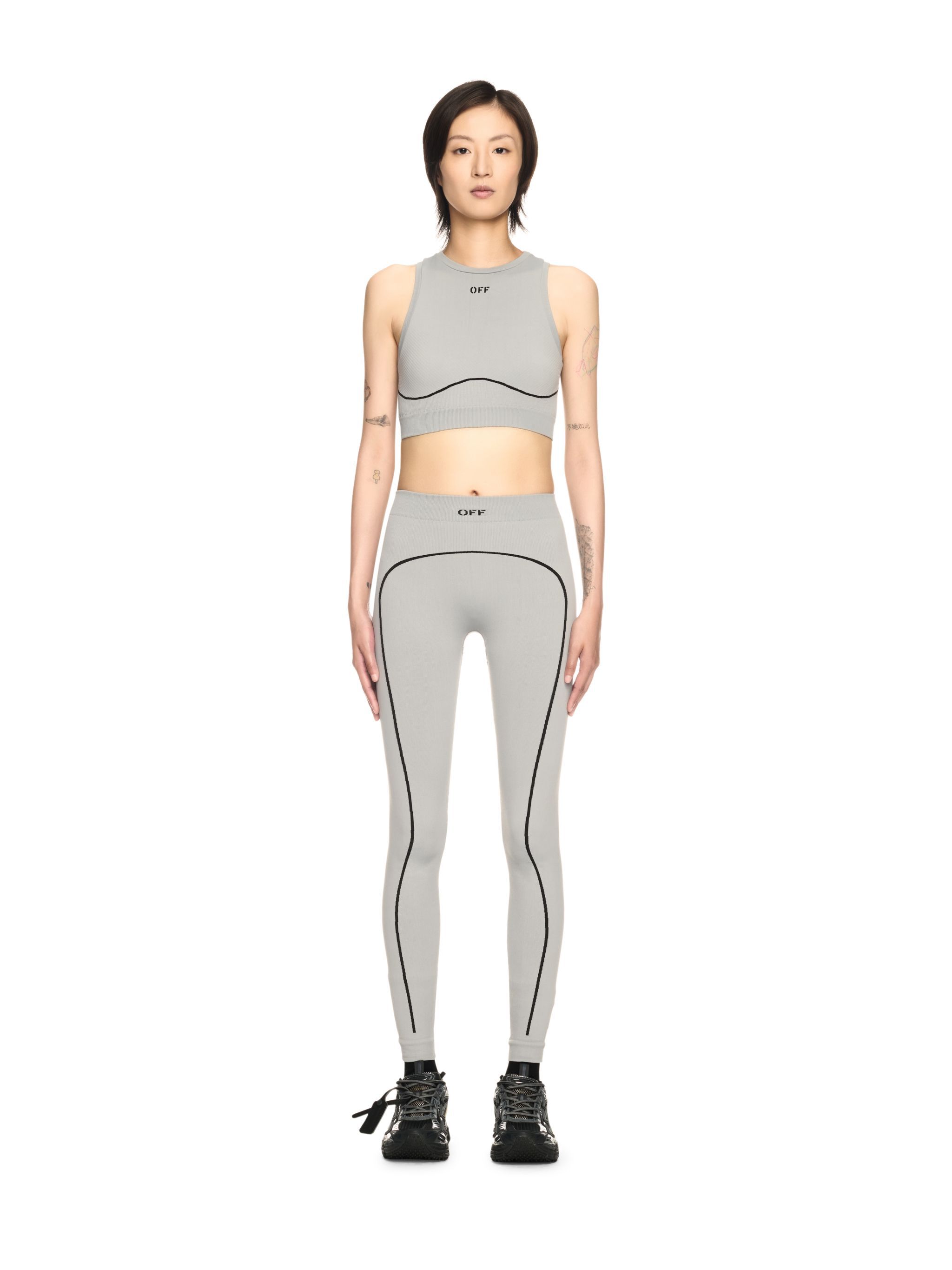 OFF WHITE Gray Stamp Seamless Leggings GREY OWVV015S25KNI001