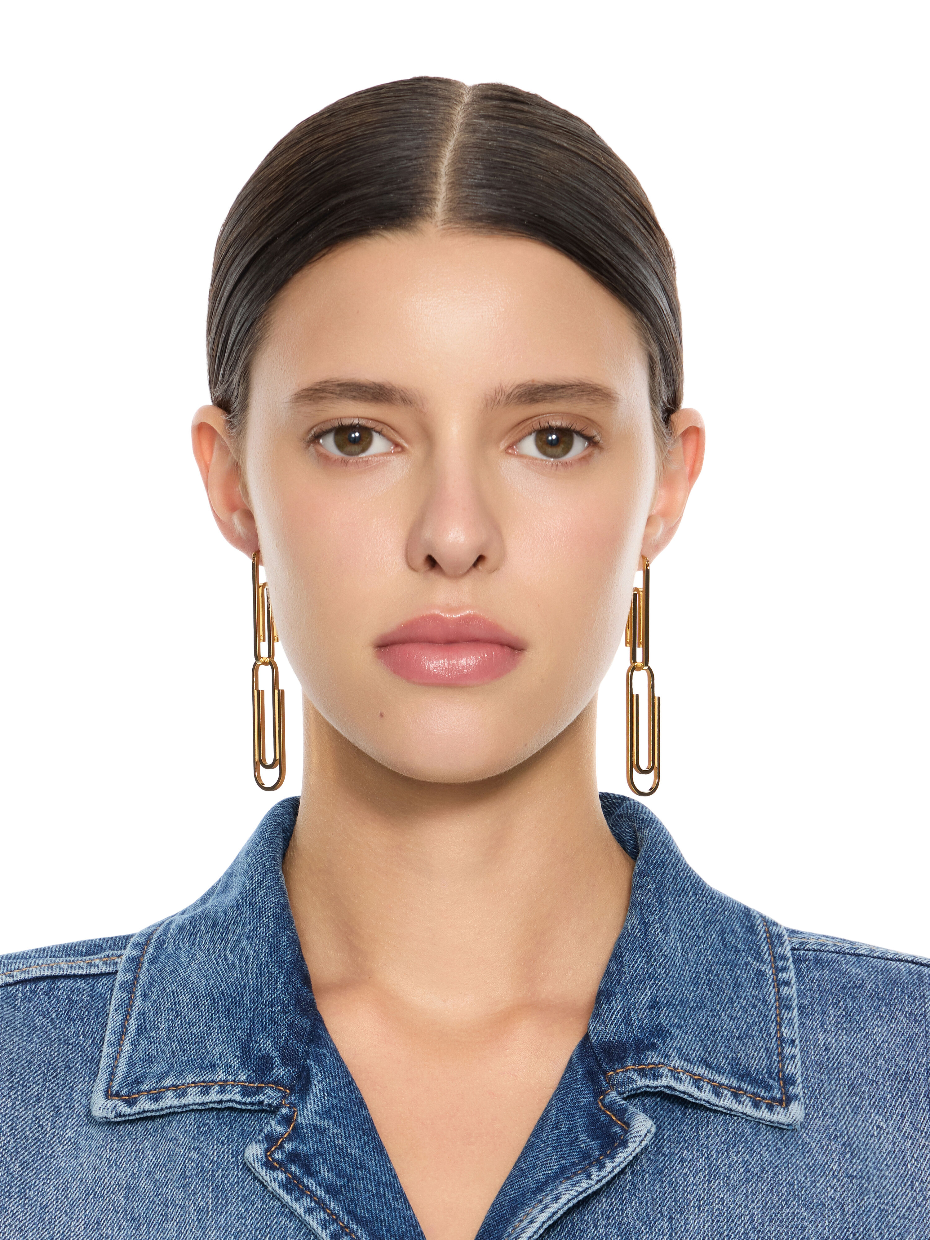 OFF WHITE Paperclip Earrings GOLD OWOD2ABS26MET001