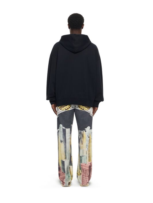 OFF WHITE Swarovski Double Eagle Skate Hoodie BLACK 44MBB085Z26F002