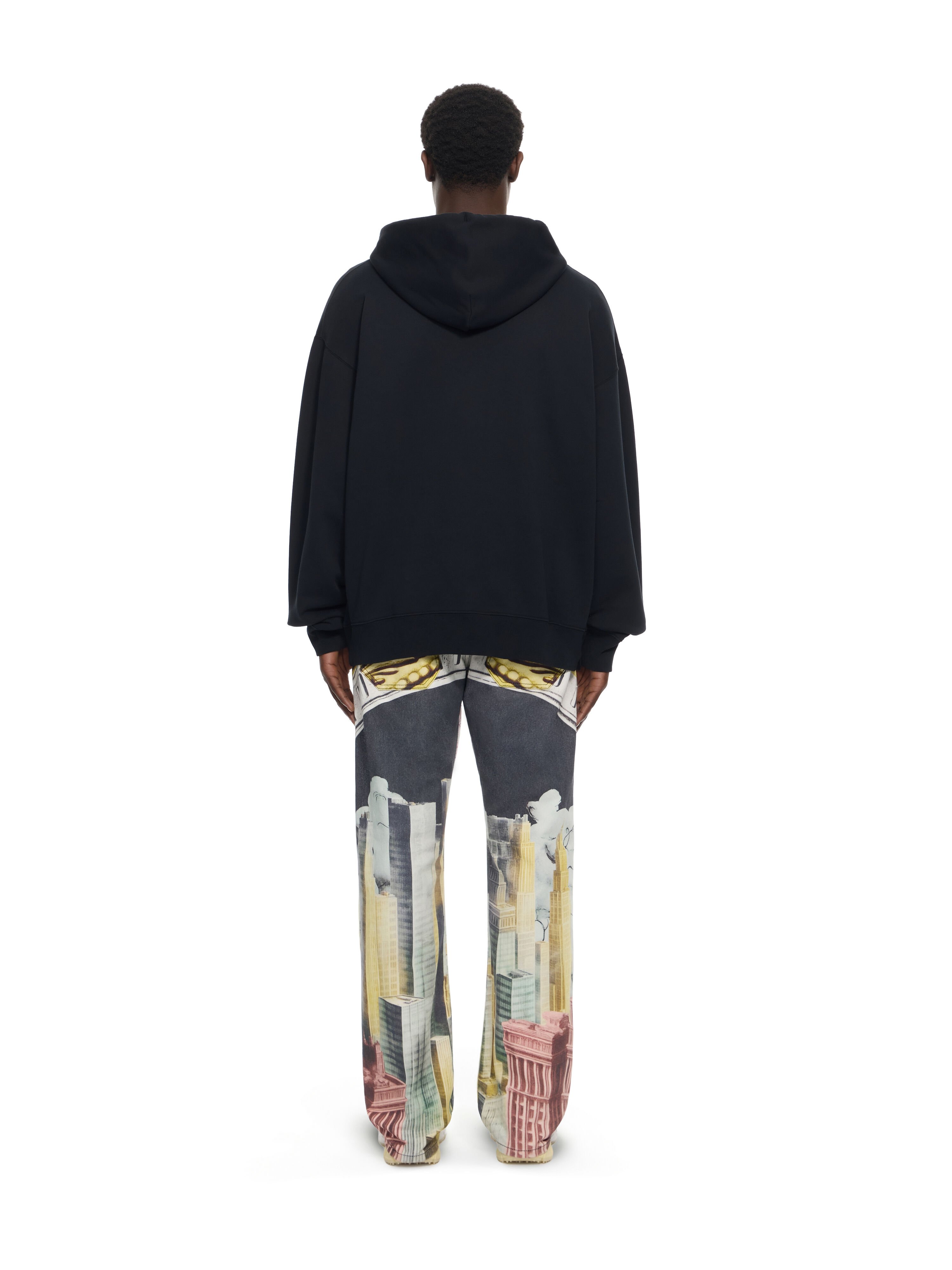 OFF WHITE Swarovski Double Eagle Skate Hoodie BLACK 44MBB085Z26F002