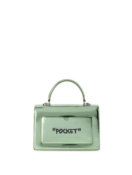 OFF WHITE Green Jitney 1.4 Quote Top Handle Bag GREEN OWNP062S25FAB001