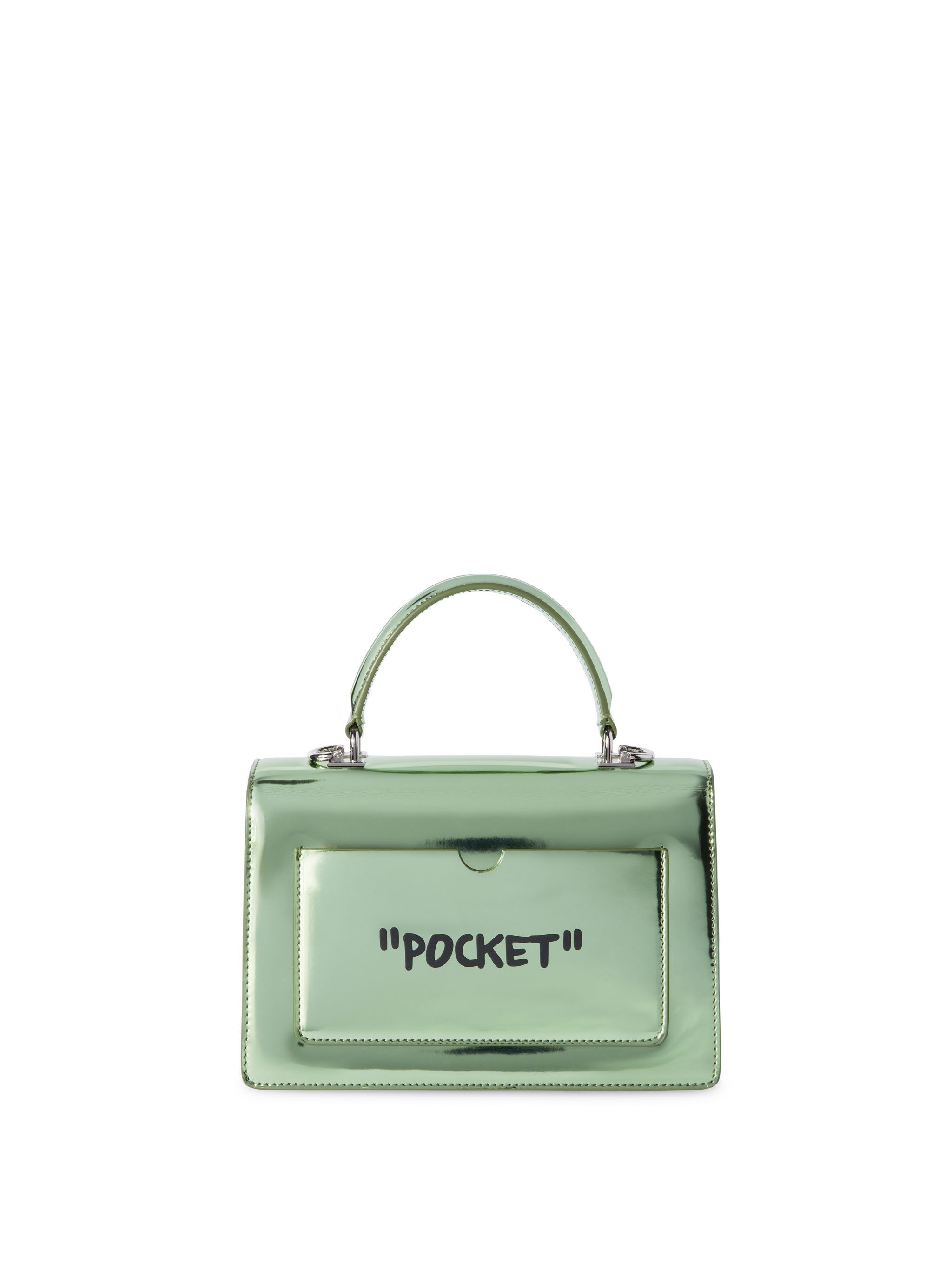 OFF WHITE Green Jitney 1.4 Quote Top Handle Bag GREEN OWNP062S25FAB001