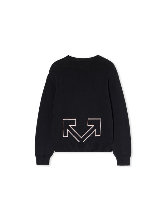 OFF WHITE Type Logo Sweater BLACK - SOFT PINK OGHE002F25KNI001