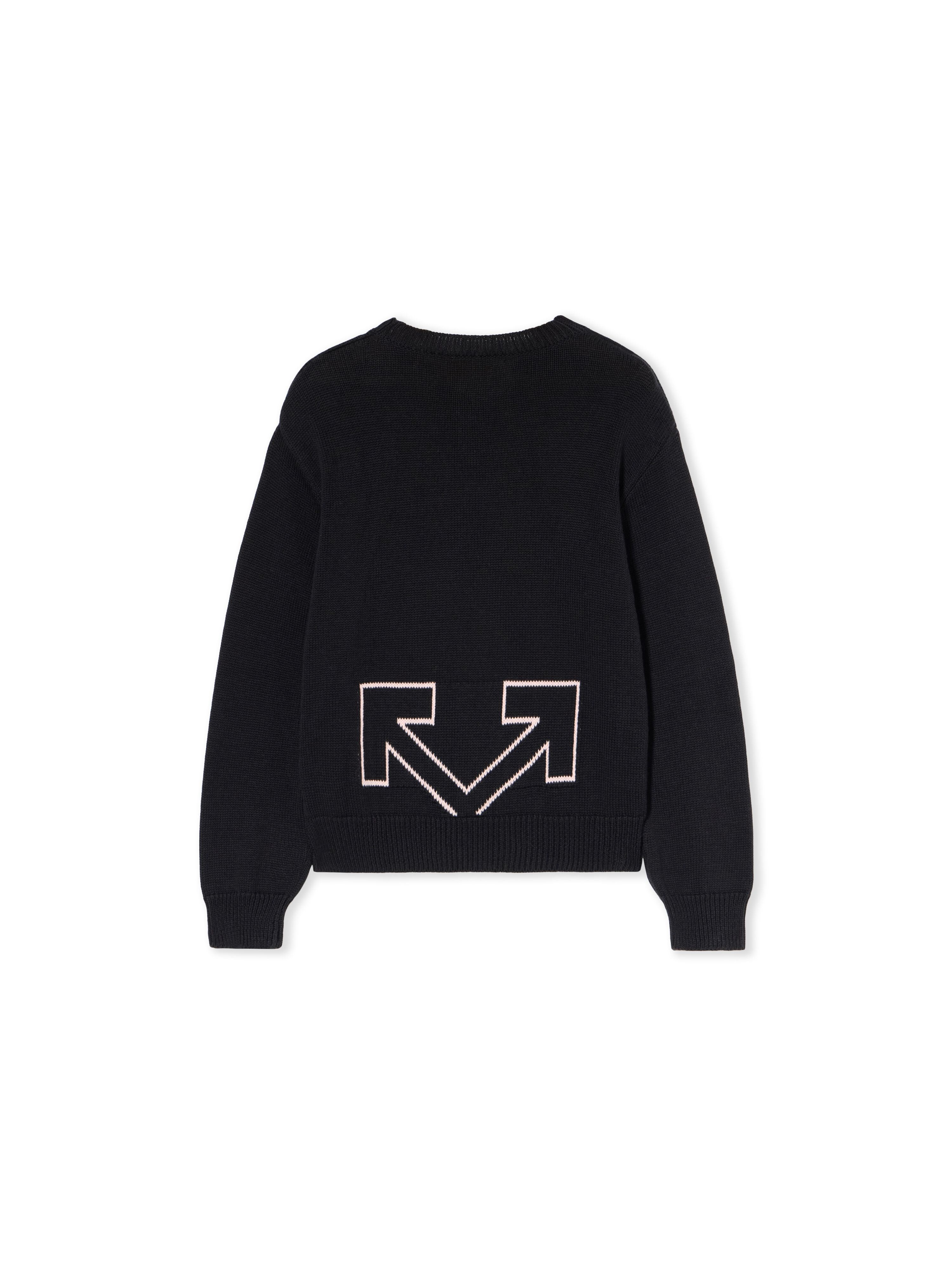 OFF WHITE Type Logo Sweater BLACK - SOFT PINK OGHE002F25KNI001