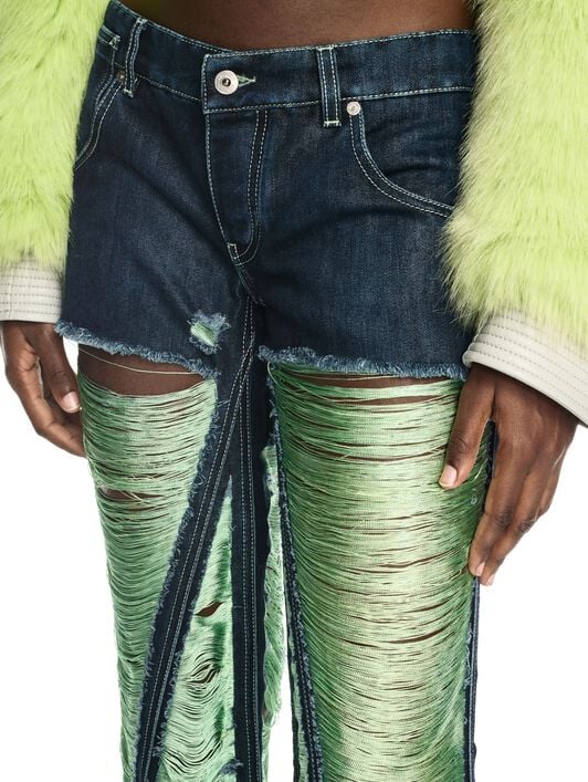 Shredded Denim 5Pkt Pants OFF WHITE Shredded Denim 5Pkt Pants BLUE OWYA065W24DEN001