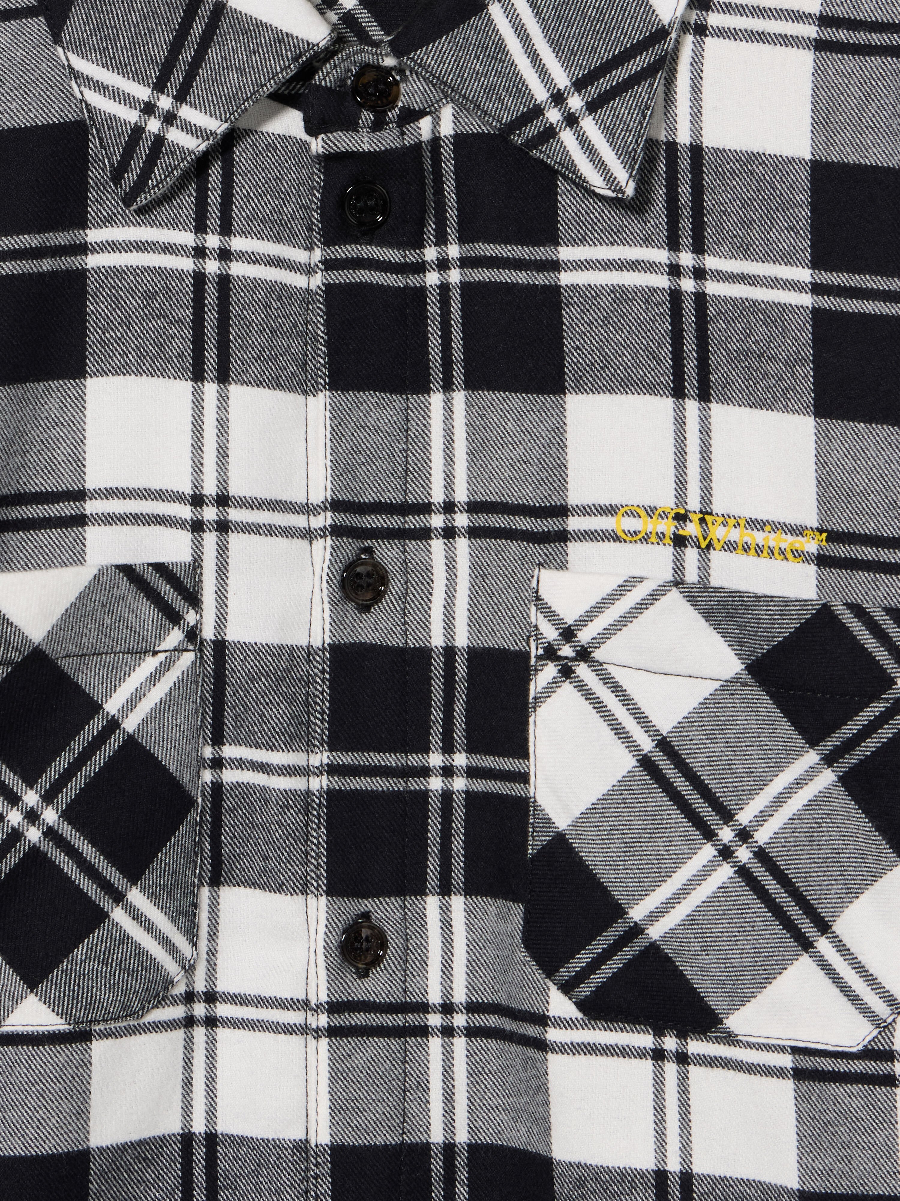 OFF WHITE Diagonal Flannel Shirt BLACK - YELLOW OBGA001F25FAB001