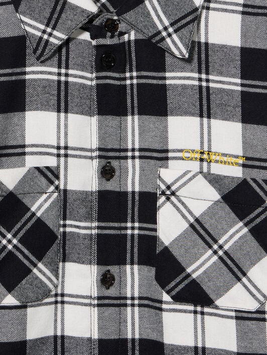 Diagonal Flannel Shirt OFF WHITE Diagonal Flannel Shirt BLACK - YELLOW OBGA001F25FAB001