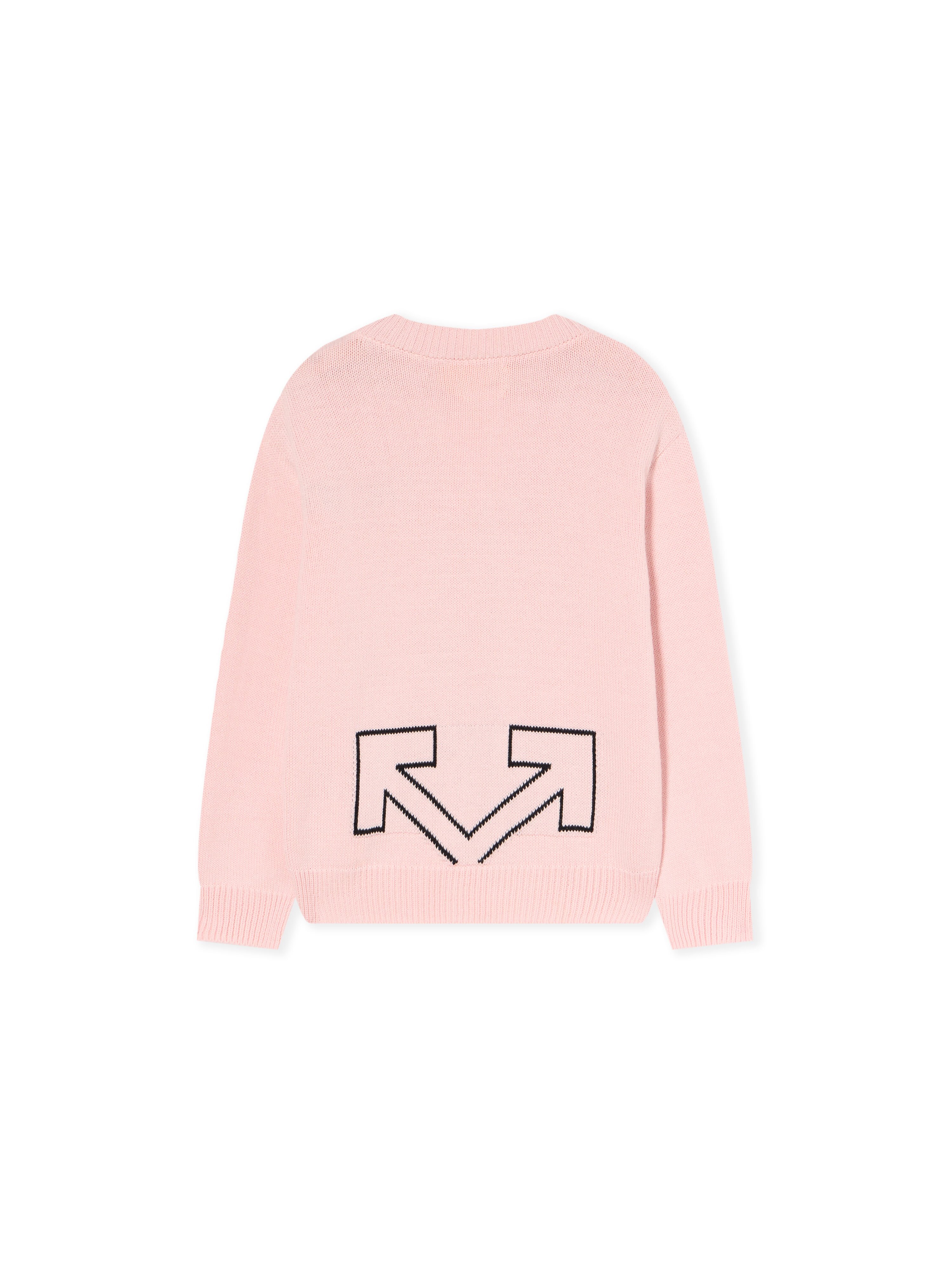 OFF WHITE Logo Detail Knit Cardigan SOFT PINK - BLACK OGHB002F25KNI001