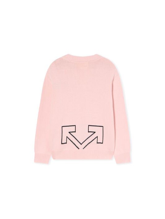 Logo Detail Knit Cardigan OFF WHITE Logo Detail Knit Cardigan SOFT PINK - BLACK OGHB002F25KNI001