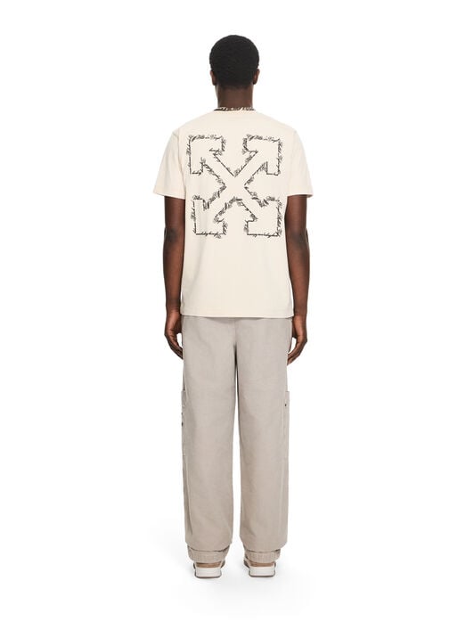 OFF WHITE Script Arrow Slim T-shirt PUMICE STONE 44MAA027S26J002
