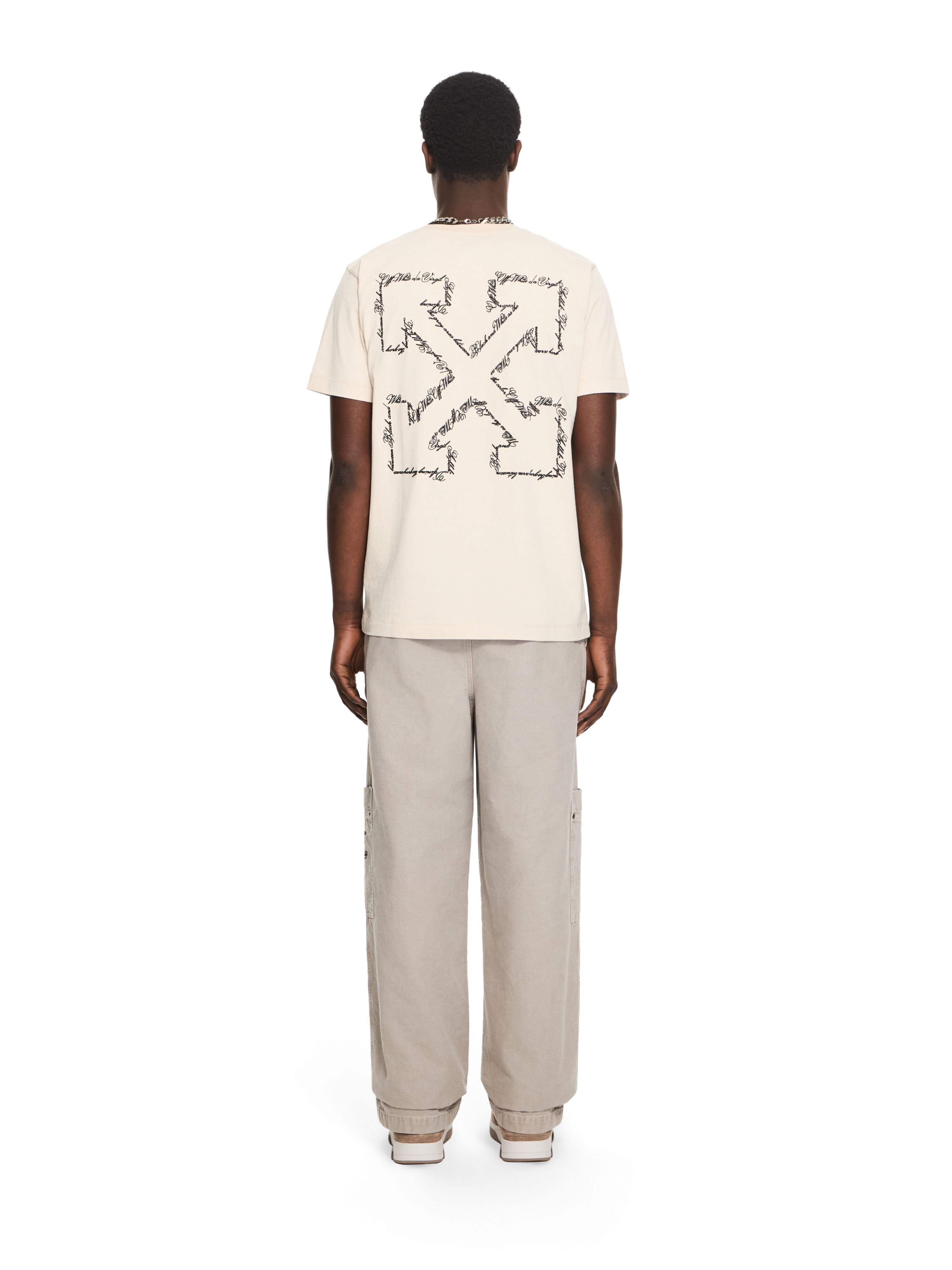 OFF WHITE Script Arrow Slim T-shirt PUMICE STONE 44MAA027S26J002