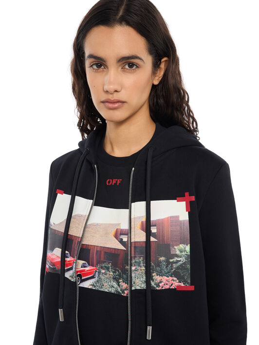 Miles Davis Architecture Slim Zip-Up Hoodie OFF WHITE Miles Davis Architecture Slim Zip-Up Hoodie Black-Black 2FE00730T
