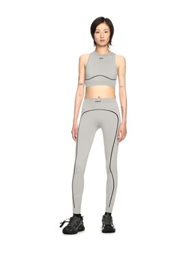OFF WHITE Top Grigio Senza Cuciture Con Logo Off GRIGIO OWVO05AS25KNI001
