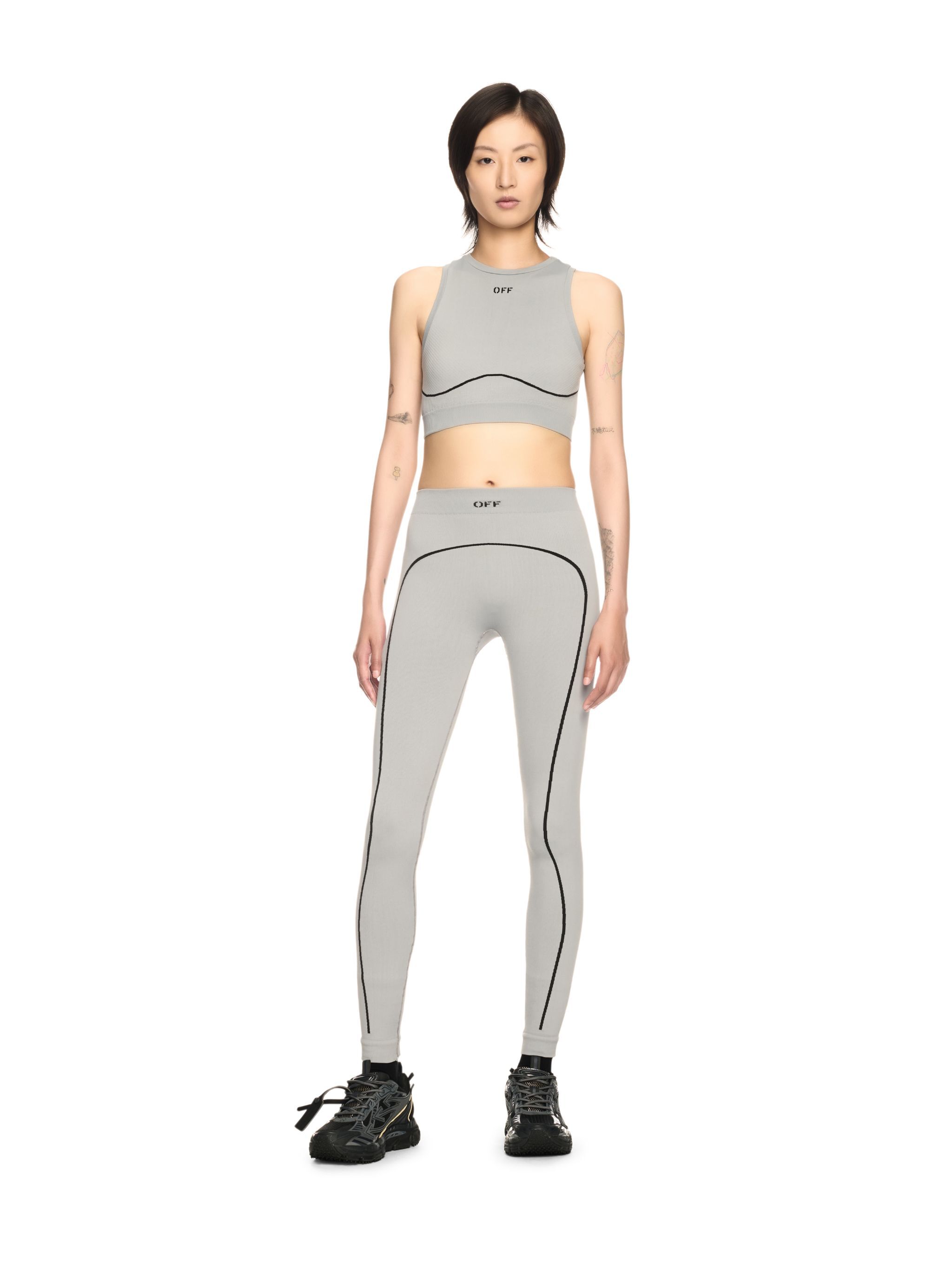OFF WHITE Gray Stamp Seamless Top GREY OWVO05AS25KNI001