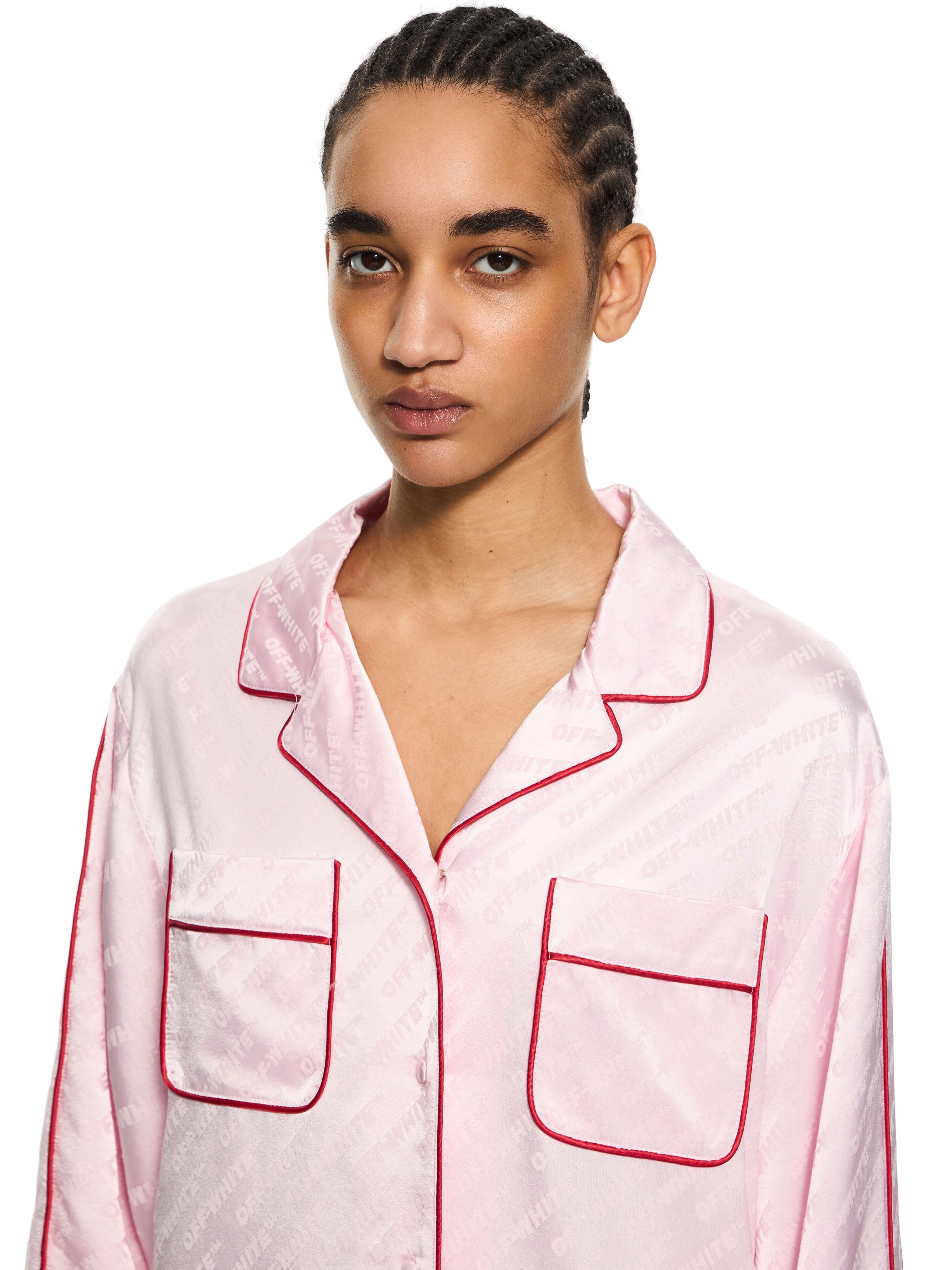 Jacquard Off-White Satin New Roxy Pajama Dress OFF WHITE Jacquard Off-White Satin New Roxy Pajama Dress Soft Pink-No Color 2DG00GS26FAB001