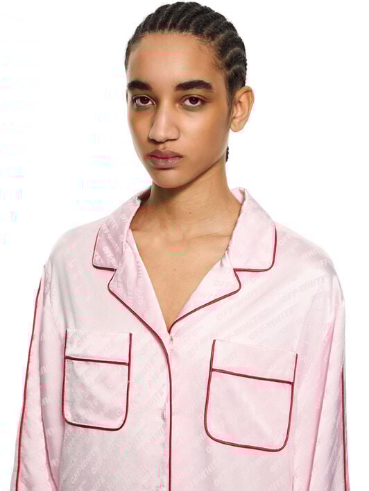 Jacquard Off-White Satin New Roxy Pajama Dress OFF WHITE Jacquard Off-White Satin New Roxy Pajama Dress Soft Pink-No Color 2DG00GS26FAB001