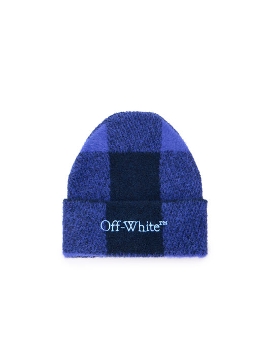 OFF WHITE Bookish Check Loose Beanie COBALT BLUE - LIGHT BLUE OWLC01BF25KNI003