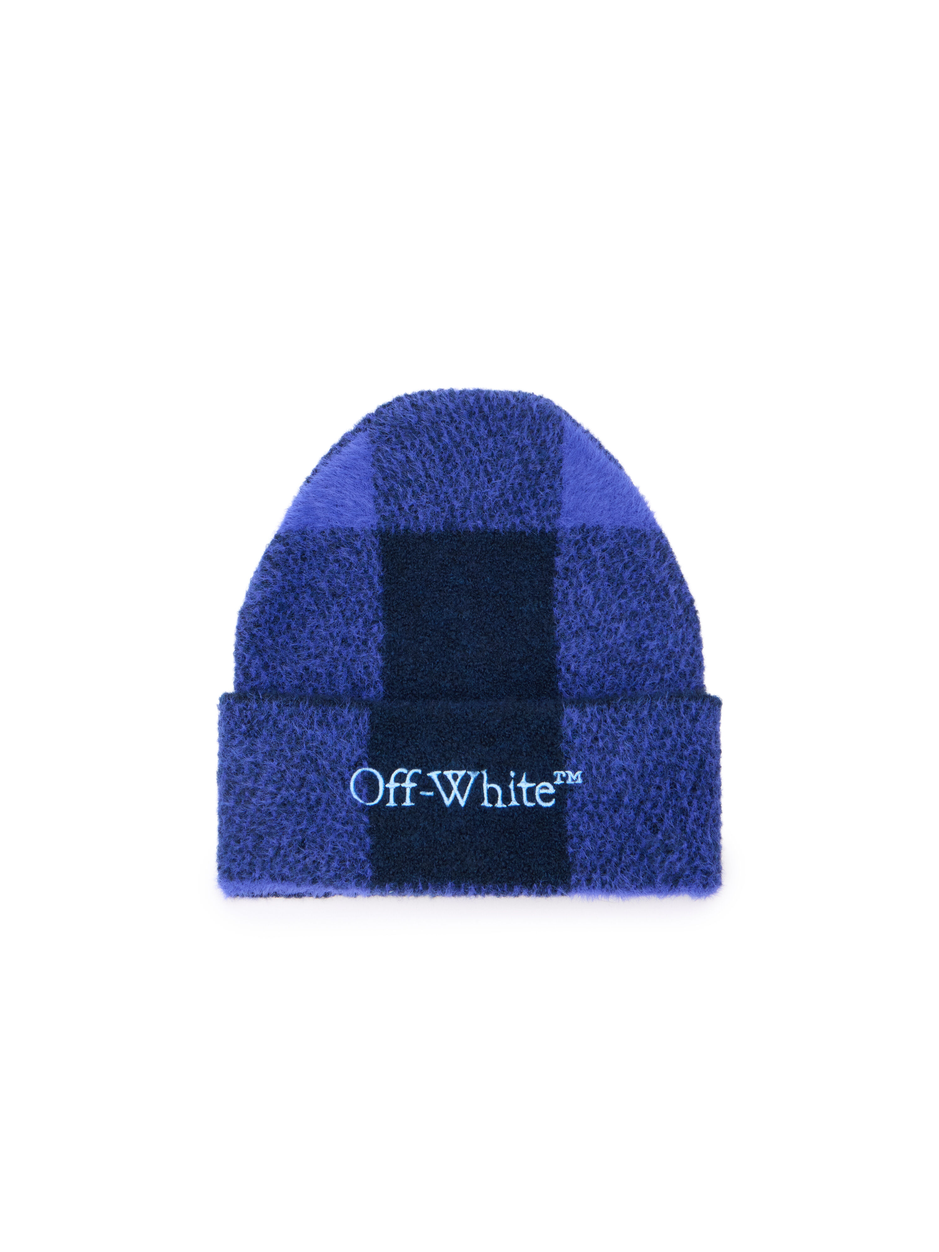 OFF WHITE Bookish Check Loose Beanie COBALT BLUE - LIGHT BLUE OWLC01BF25KNI003
