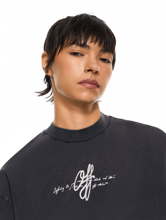Stroke Regular T-Shirt OFF WHITE Stroke Regular T-Shirt Fade Out Black White 2FA00440T