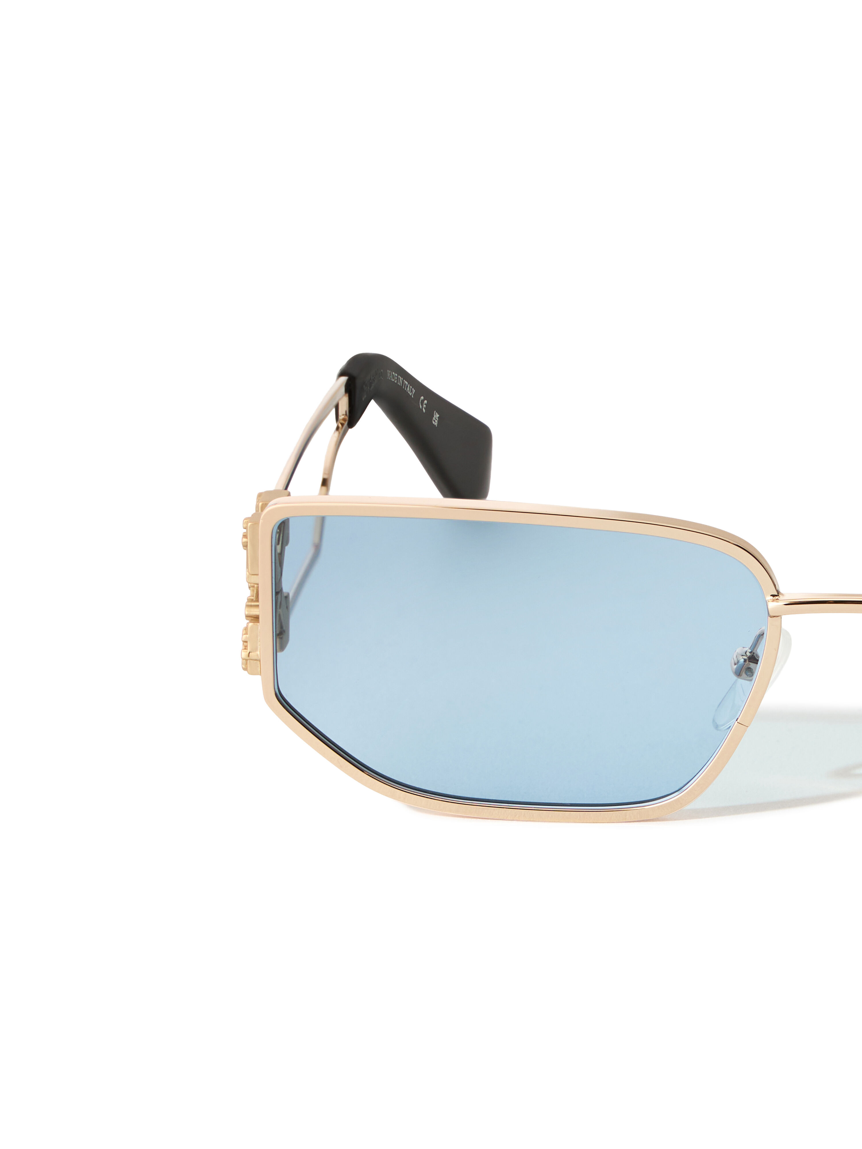 OFF WHITE Allen Blue Lens Sunglasses Shiny Gold OW1027764560