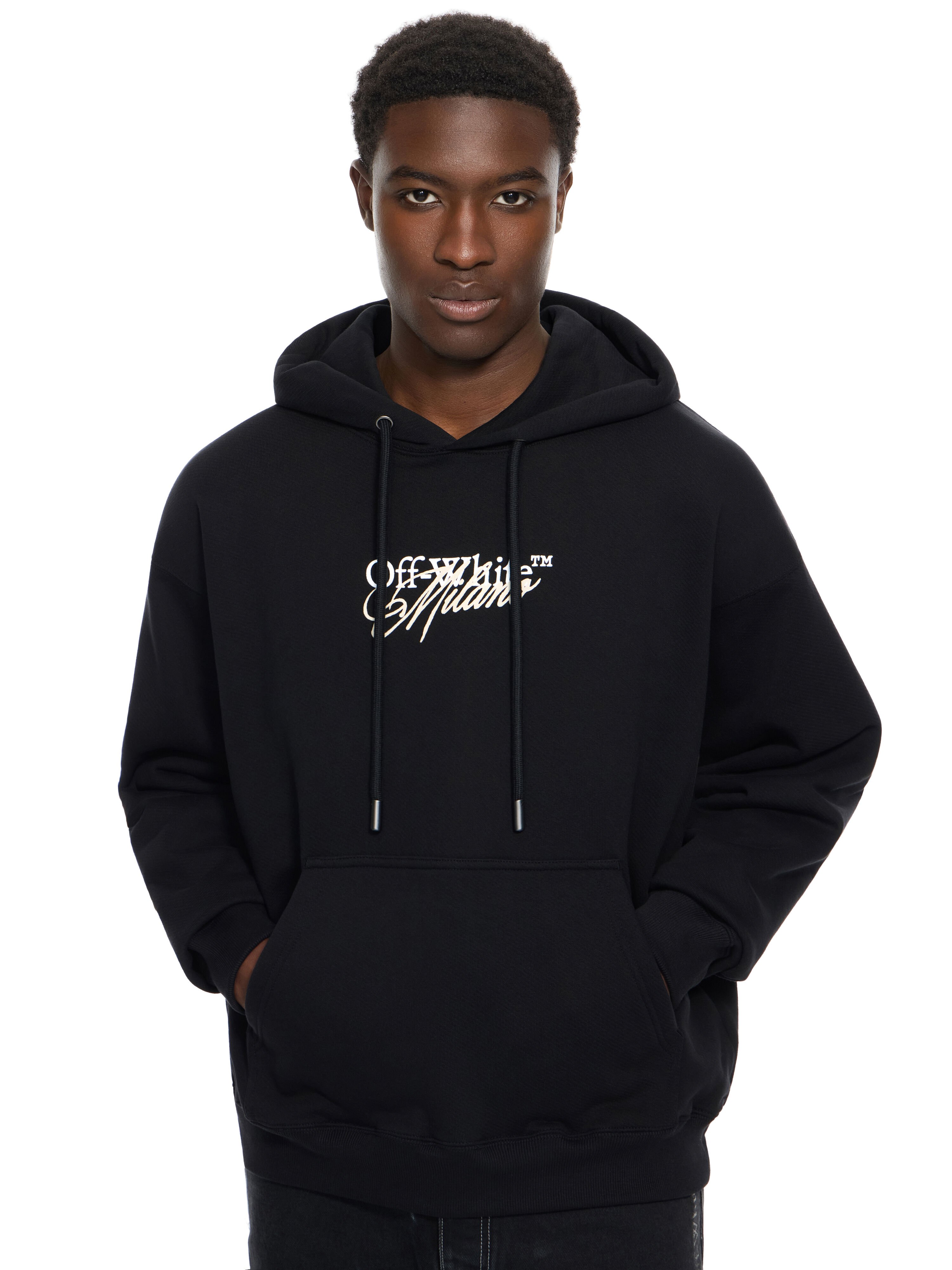 OFF WHITE Milano City Garments Skate Hoodie BLACK 44MBB085S26F01H