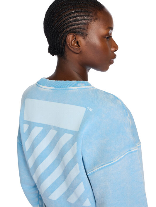 Switch Off Crop Crewneck Sweatshirt OFF WHITE Switch Off Crop Crewneck Sweatshirt LIGHT BLUE - WHITE OWBA07DT25FLE001