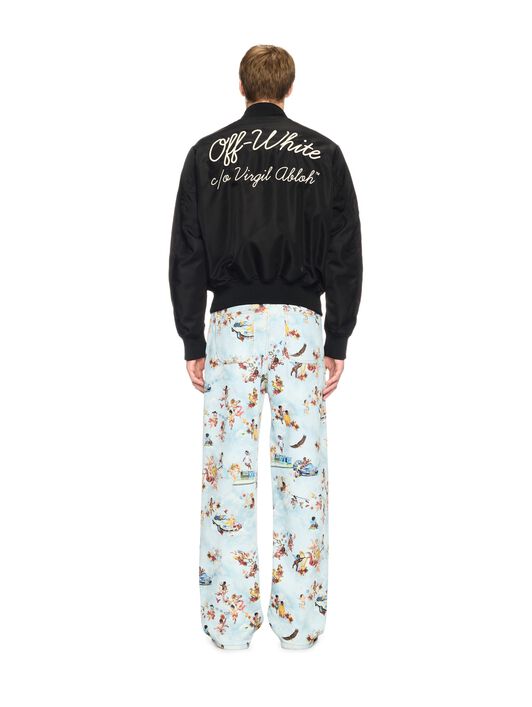 OFF WHITE Black Script Varsity Jacket BLACK OMEH05EC99FAB001