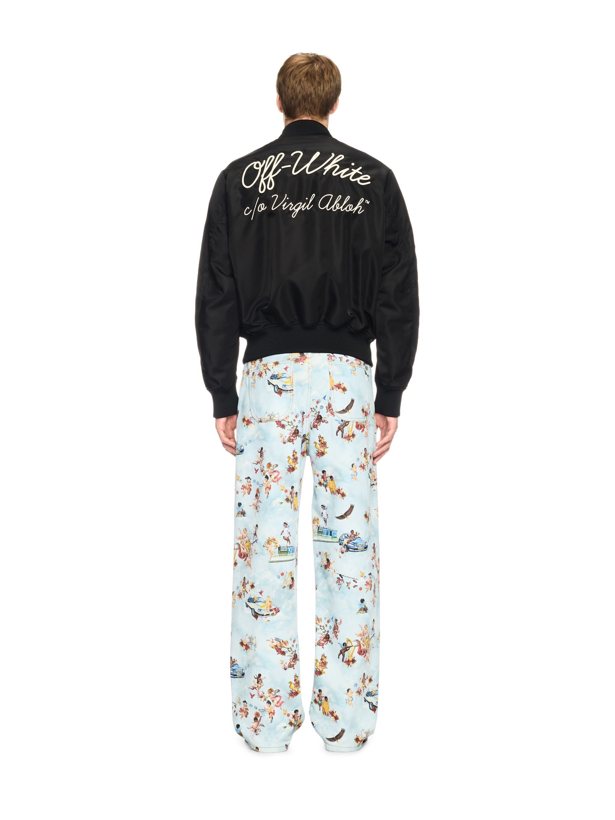 OFF WHITE Black Script Varsity Jacket BLACK OMEH05EC99FAB001