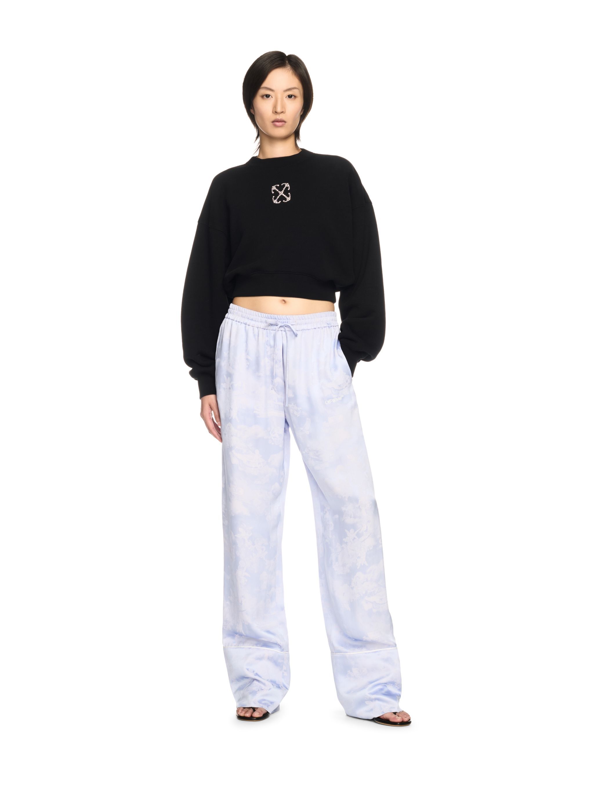 OFF WHITE Schwarzes Pfeil Jewel Cropped Sweatshirt SCHWARZ OWBA079S25FLE003