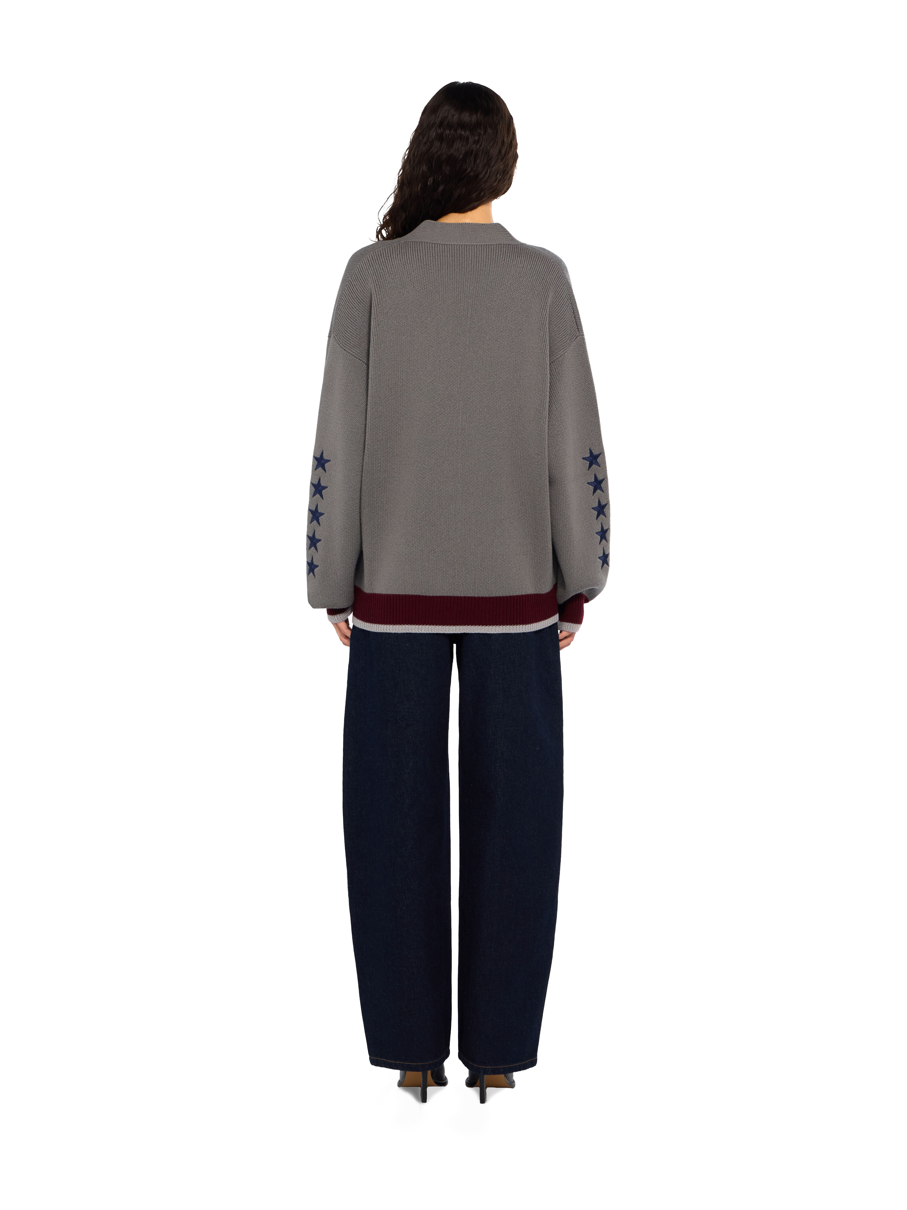 College Varsity Knit Cardigan OFF WHITE College Varsity Knit Cardigan Rosin Port Royal 2FE00536T