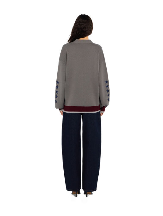 College Varsity Knit Cardigan OFF WHITE College Varsity Knit Cardigan Rosin Port Royal 2FE00536T
