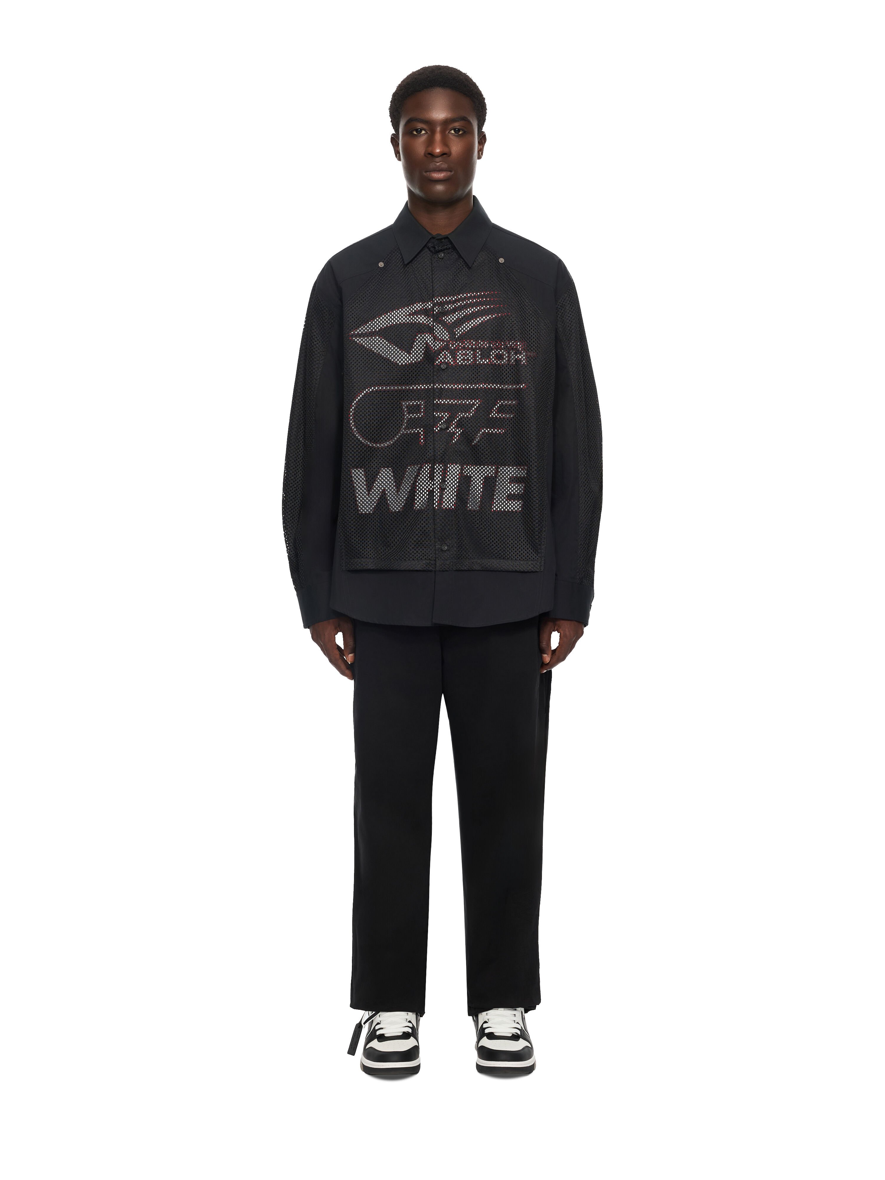 Racing Staff Mesh Overshirt OFF WHITE Racing Staff Mesh Overshirt BLACK 44MGE04RF26F001