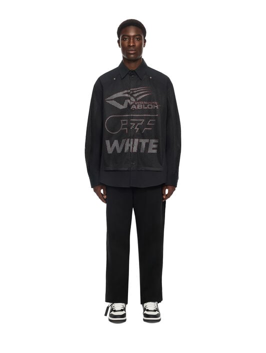 Racing Staff Mesh Overshirt OFF WHITE Racing Staff Mesh Overshirt BLACK 44MGE04RF26F001